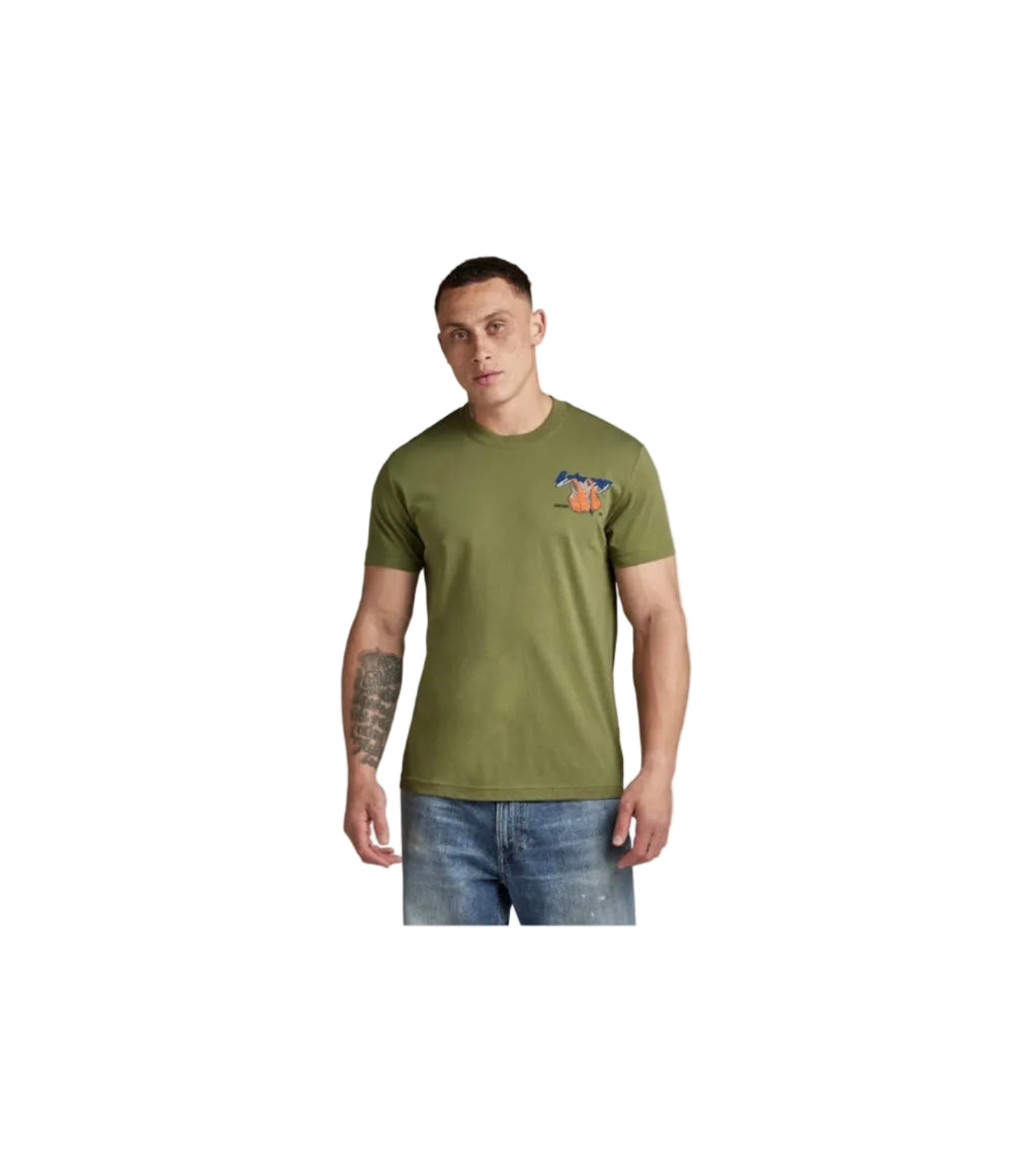 G STAR REGULAR FIR GEOGRAPHIC PRINT T-SHIRT Fit