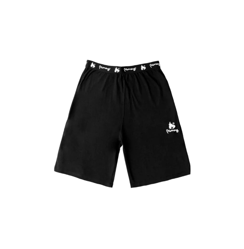 MONEY LOUNGER ELASTICATED SHORT TWIN SET BLACK